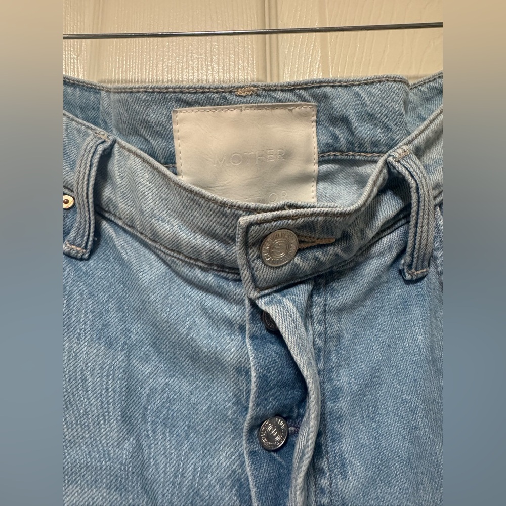 MOTHER Women's Straight Leg Jeans in Light Blue - Picture 5 of 16